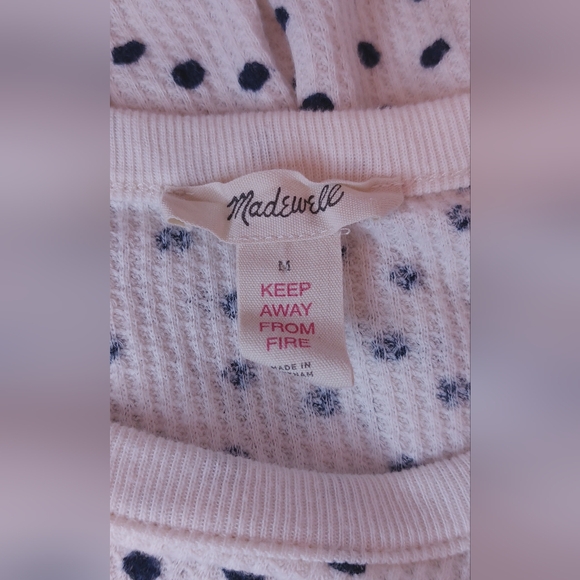 Madewell Waffle Knit Pajama Tee in Tossed Dot Size Medium 100% Cotton Comfy Soft - Picture 7 of 12
